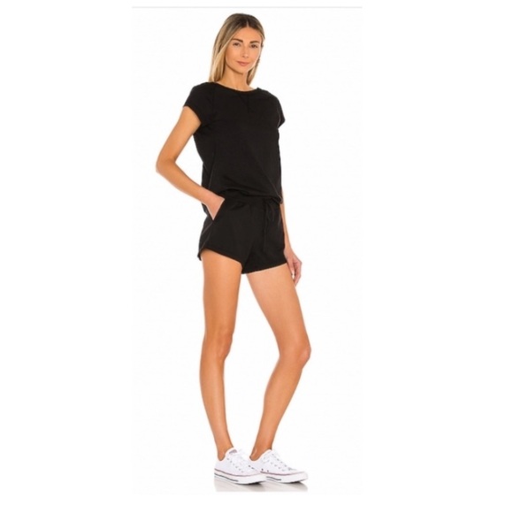Bobi Short Sleeve Cotton Romper. - Picture 3 of 4